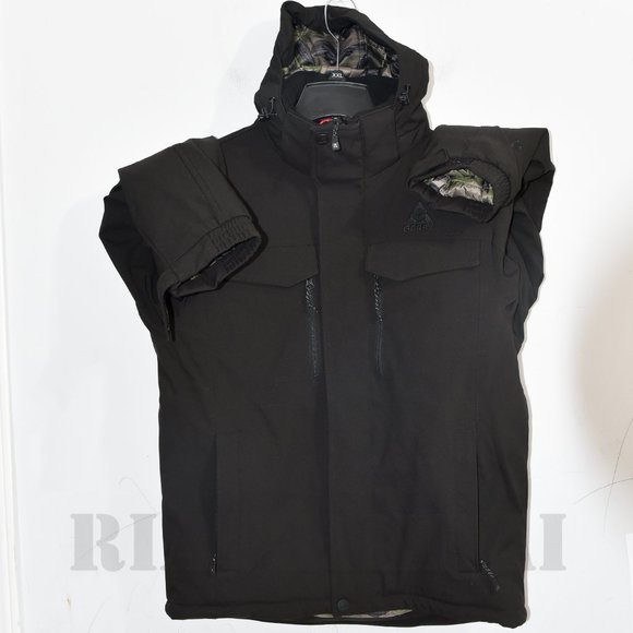 BLACK NWT Gerry Nimbus Tech Ripstop Water Resistant Detachable Hood Jacket - Picture 4 of 10